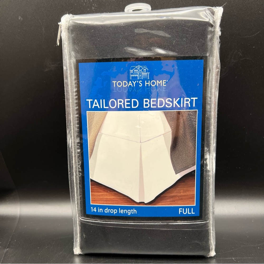 Today's Home Classic Tailored Bedskirt 14" Dust Ruffle Full Size Black New